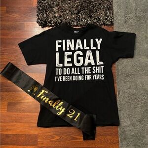 Finally legal 21 birthday shirt funny